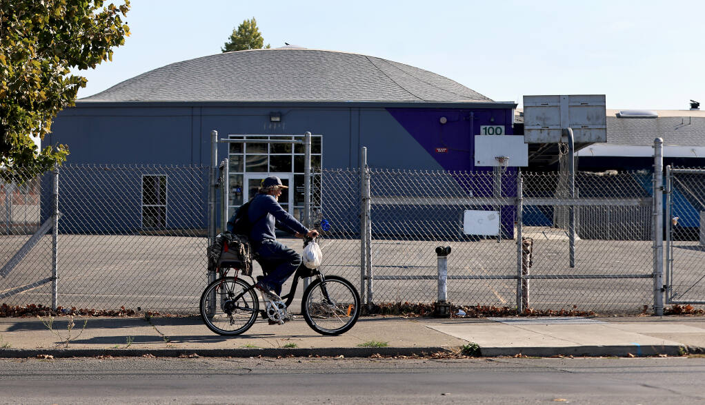 At the old Roseland University Prep campus, on Sebastopol Road in Roseland, Friday Sept. 24, 2021, a cannabis facility is slated to takeover the space after clearing a vote and overcoming opposition at Thursday's Santa Rosa Planning Commission.  (Kent Porter / The Press Democrat) 2021