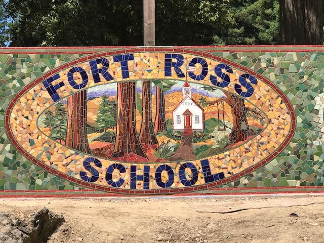 A new mosaic greets students at Fort Ross School. Photo provided.
