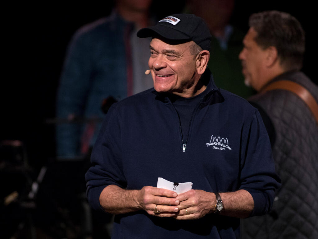 Robert Picardo smiles as he talks to the audience about “Star Trek” fans during the 112th annual Monte Rio Variety Show at the Monte Rio Amphitheater in Monte Rio, Thursday, July 27, 2023. (Darryl Bush / For The Press Democrat)