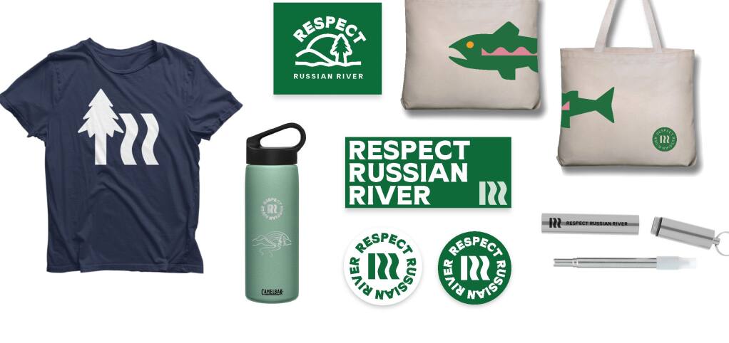 An overview of the merchandise line from new branding project “Respect Russian River,” which will be available soon. (Sonoma County Tourism)