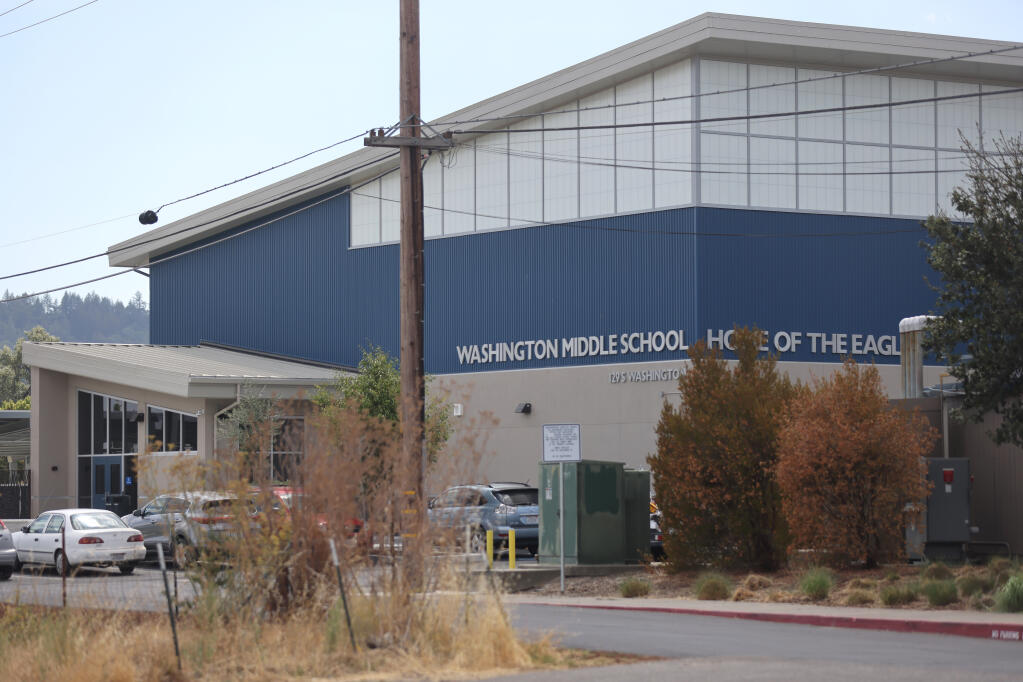 Washington Middle School in Cloverdale, Calif. on Monday, August 29, 2022. (Beth Schlanker/The Press Democrat)
