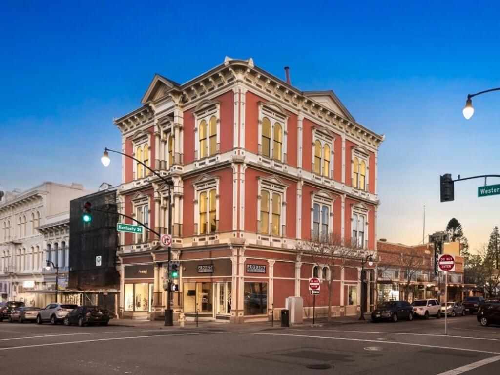 The historic Mutual Relief building at 25 Western Ave. in downtown Petaluma was listed for sale on March 22, 2023, for nearly $5 million. (COURTESY OF RE/MAX MARKETPLACE)