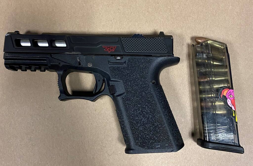A Santa Rosa youth was arrested Wednesday, June 29, 2022, suspected of possessing  a privately made 9mm handgun, police officials said. (Santa Rosa Police Department / Nixle)