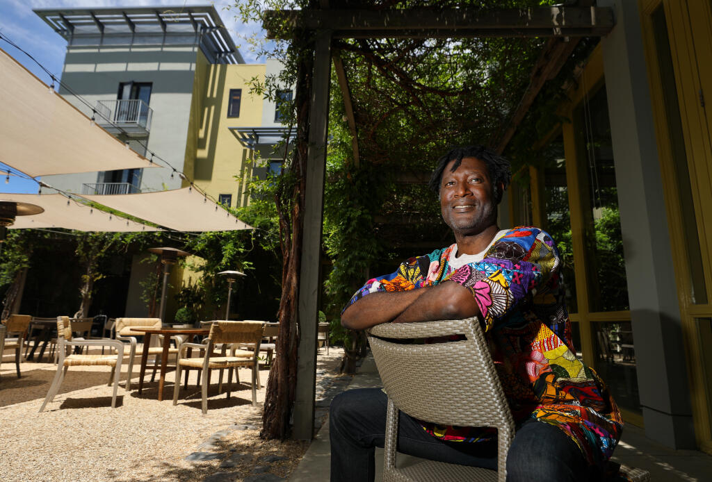 Marcus Shelby is the artistic director of Healdsburg Jazz. This year's Healdsburg Jazz Festival, June 17-20, will be held at various outdoor locations, including the Healdsburg Hotel.  (Christopher Chung/ The Press Democrat)