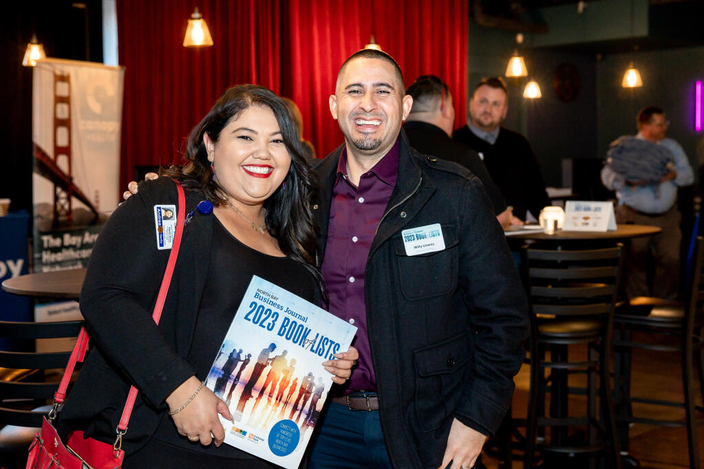 Andrea Garfia and Willy Linares at the 2023 North Bay Business Journal Book of Lists networking event held Jan. 19 at The California Theatre of Santa Rosa. (Loren Hansen Photography)