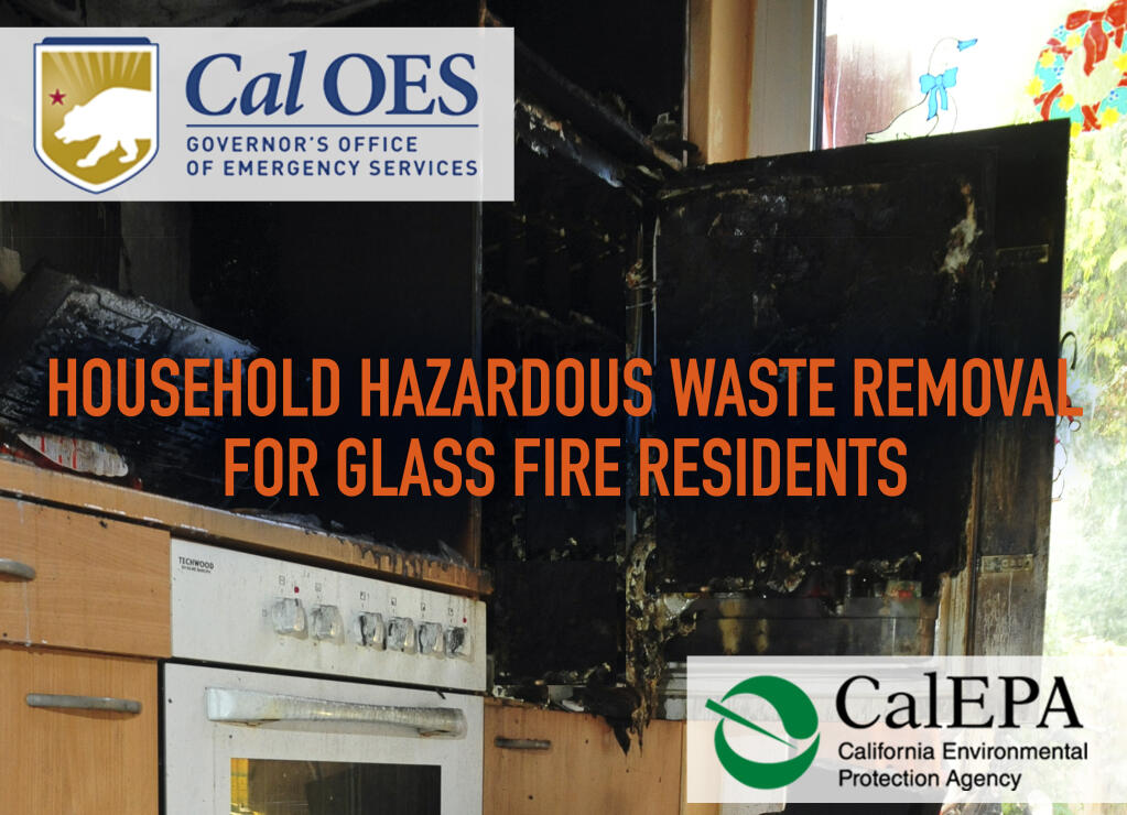 Household hazardous waste sweeps will be coordinated in conjunction with the California Governor’s Office of Emergency Services  and California Environmental Protection Agency. Work will begin when it is safe for workers to identify and remove household hazardous waste from the burn footprint. Disturbing the ash can potentially disqualify a property from any Phase 2 government-sponsored debris removal program.