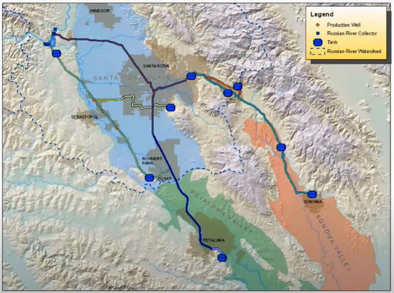 A map of Sonoma Water’s local infrastructure. (Sonoma Water)