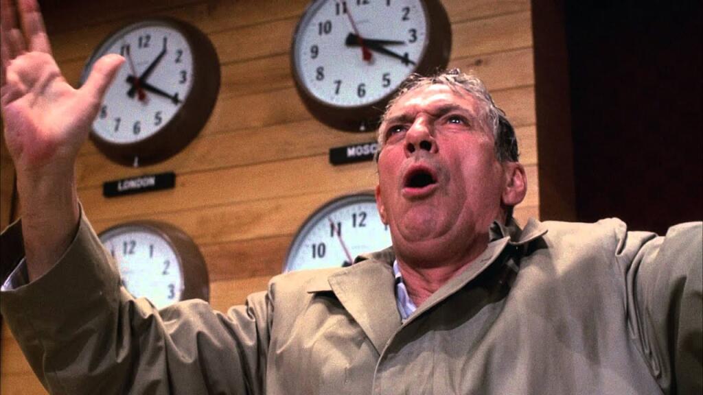 Howard Beale, mad as hell, in “Network.”