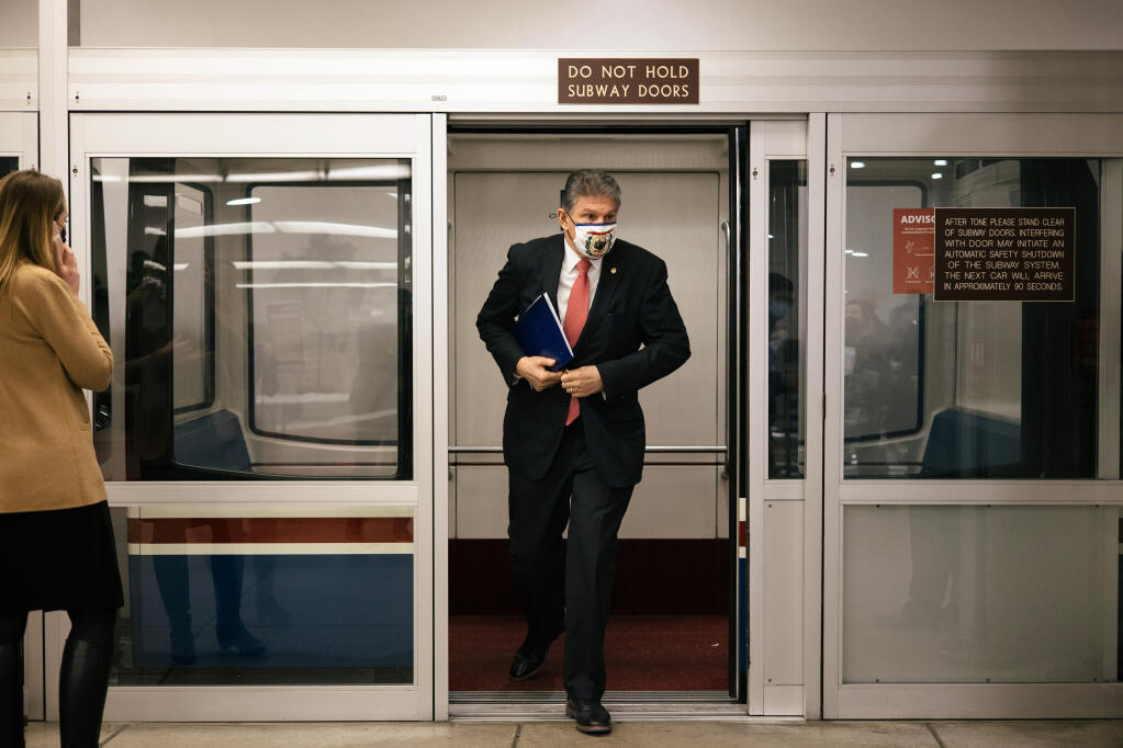 Sen. Joe Manchin of West Virginia, offers Democrats a model for competing in rural, red states. (ALYSSA SCHUKAR / New York Times)