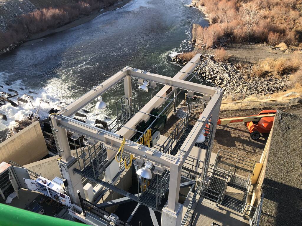 SH Mechanical upgraded the 15-ton elevator and gantry at the Marble Bluff Fish Passage at Pyramid Lake in Nevada. (courtesy photo)
