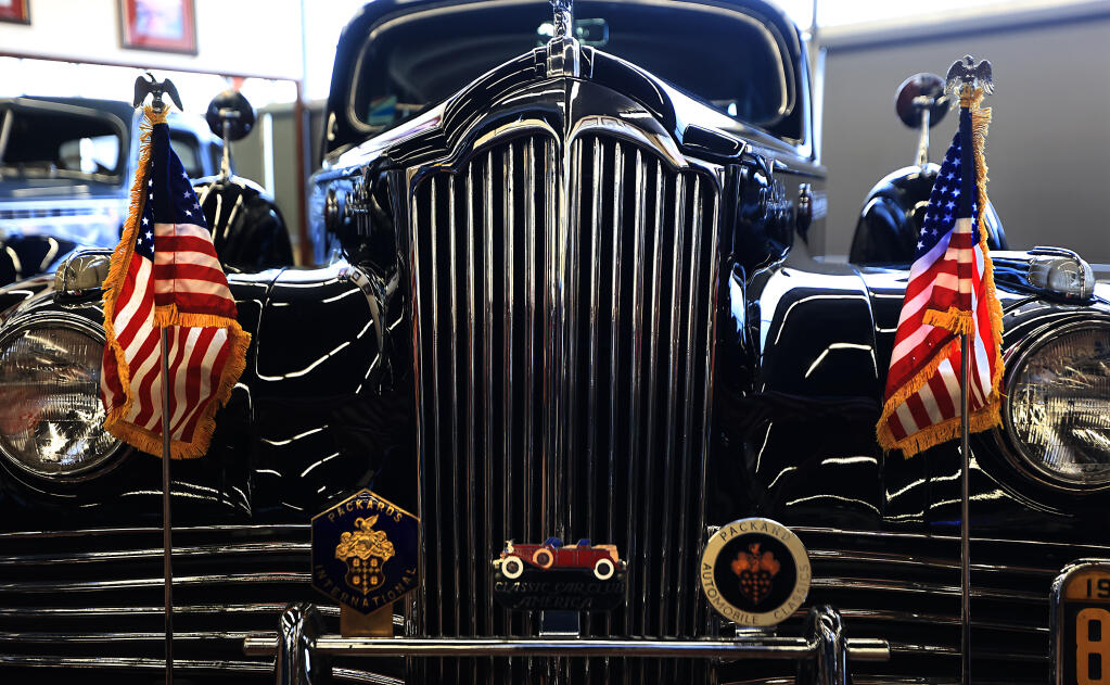 The front grill of a Packard automobile at the new Packard museum in Cotati, Friday, June 30, 2023. (Kent Porter / The Press Democrat) 2023