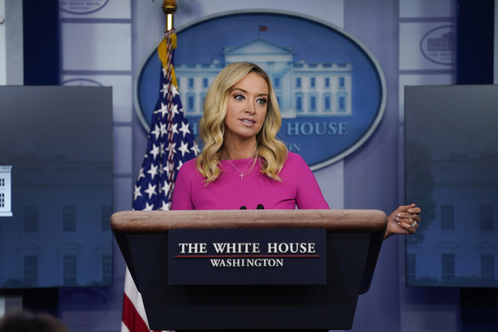 White House press secretary Kayleigh McEnany speaks during a briefing at the White House, Wednesday, Dec. 2, 2020, in Washington. (AP Photo/Evan Vucci)