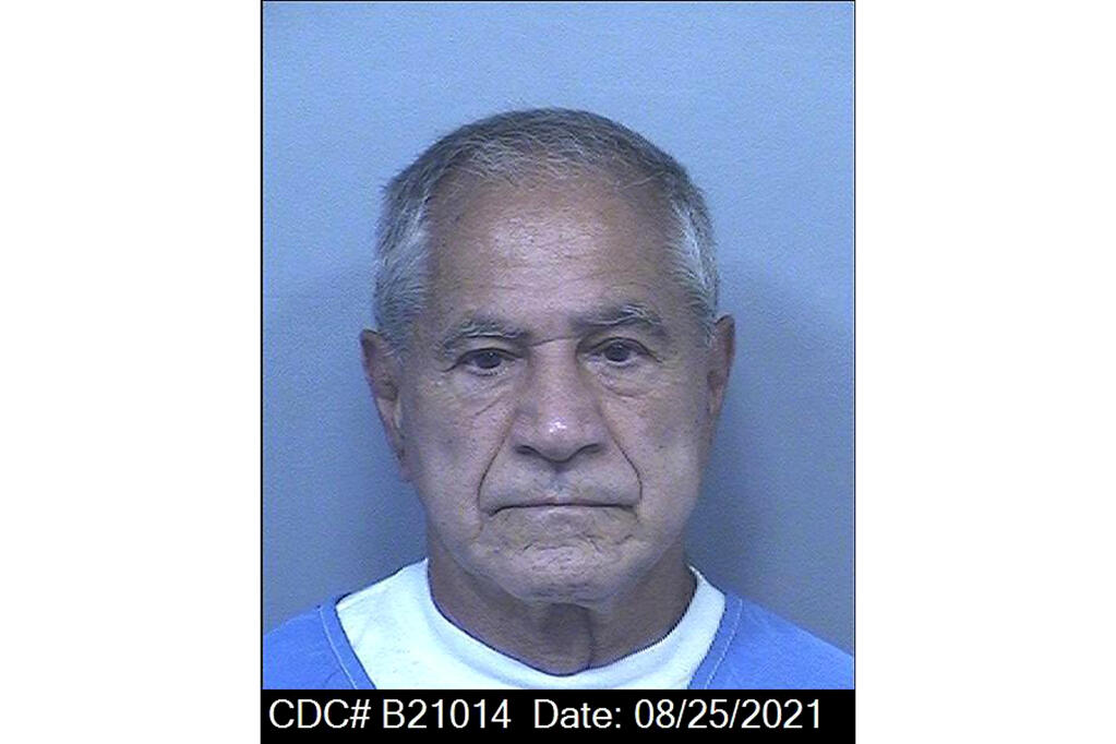This photo released by the California Department of Corrections and Rehabilitation shows Sirhan Sirhan. Sirhan Sirhan, who assassinated presidential candidate Robert F. Kennedy in 1968, is asking a judge on Wednesday, Sept. 28, 2022, to free him from prison by reversing California Gov. Gavin Newsom's denial of his parole earlier in the year. (California Department of Corrections and Rehabilitation via AP)