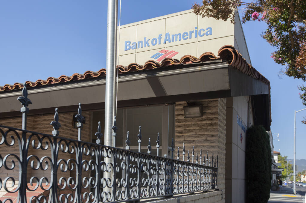 The Bank of America on Napa Street and First Street West was closed on Monday, Sept. 13, 2021. (Photo by Robbi Pengelly/Index-Tribune file)