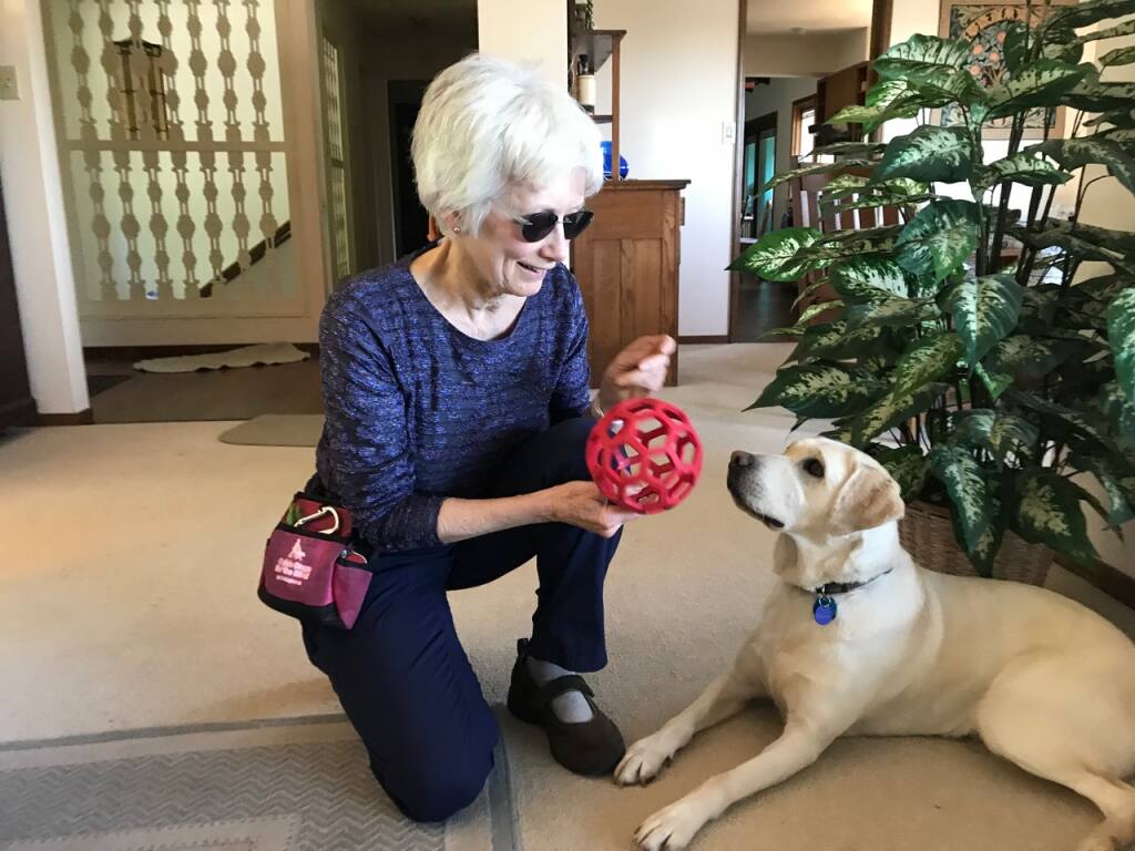 Jan Molen with her guide dog, Babe. "I call her my miracle dog because she transformed my life for the better....“  (Roberta Lemons photo)