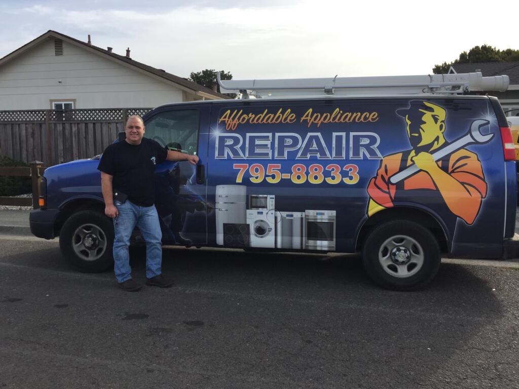 Eric Summers from Affordable Appliance Repair averages about eight field calls per day. Photo courtesy of Affordable Appliance Repair