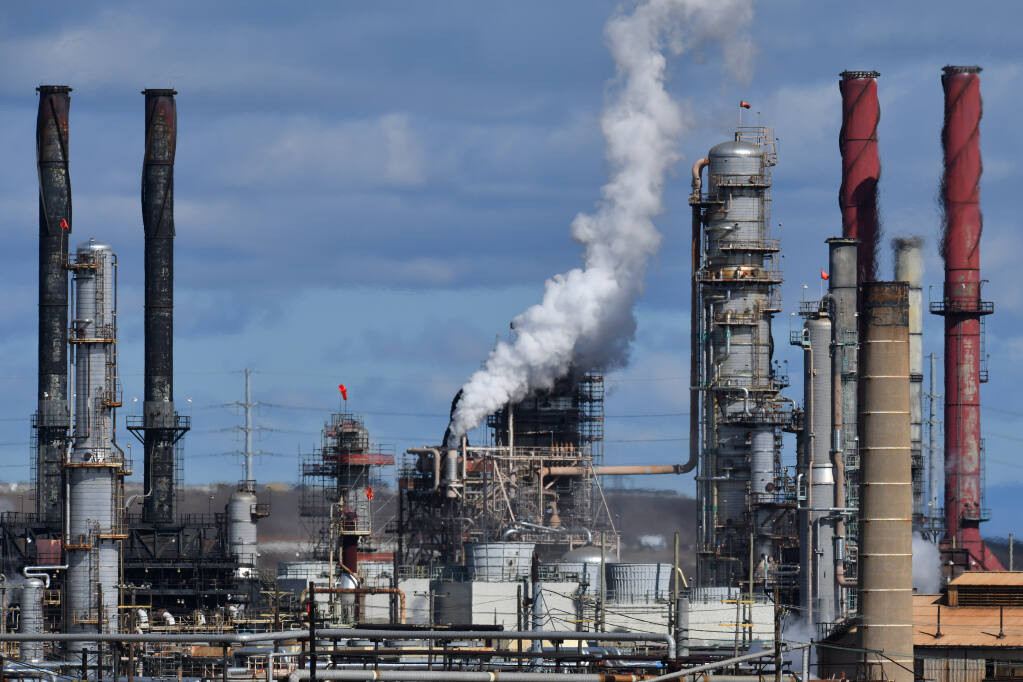 The Chevron Refinery in Richmond. The state of California filed a major lawsuit late Friday against the world’s biggest oil companies saying they deceived the state with regard to fossil fuels and how their products impact climate change. (Jose Carlos Fajardo / Bay Area News Group, 2021)