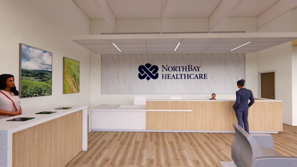 Architectural rendering of a NorthBay Urgent Care facility in American Canyon that Solano County-based NorthBay Healthcare plans to open next year. (Boulder & Associates image)