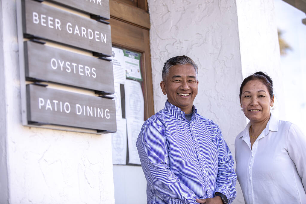 Owners Nima and Mingma welcome guests at Sonoma Grille in Sonoma on Wednesday February 2, 2022. (Chad Surmick / The Press Democrat)