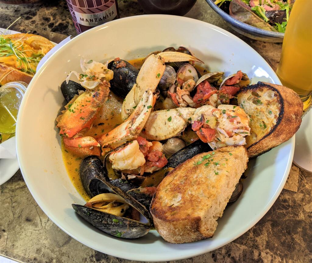 The crab cioppino at the Shuckery is full of shellfish. (Houston Porter/for the Argus-Courier)