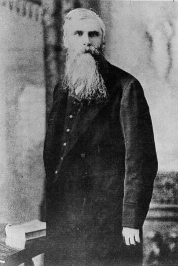 Thomas Lake Harris (1823-1906) at Fountaingrove around 1890. Harris found the the Fountaingrove community in 1875, after moving to Santa Rosa from New York. Harris was a spiritual leader of the Brotherhood of the New Life. (Sonoma County Library)