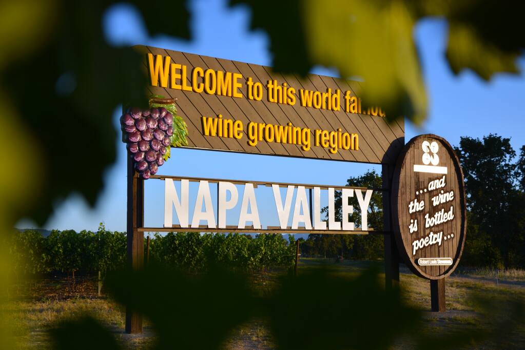 Napa Valley sign on June 20, 2013 (courtesy of Napa Valley Vintners)