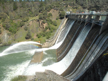 Scott Dam at Lake Pillsbury, part of the Potter Valley project (Potter Valley Irrigation District photo)