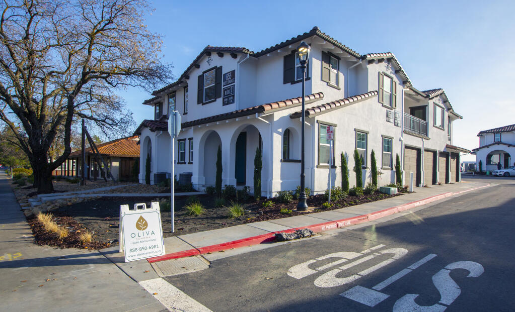 DeNova’s most similar local project to what’s proposed for Napa Road are their one- and two-bedroom Oliva apartments and townhomes on West Napa Street. (Photo by Robbi Pengelly/Index-Tribune)