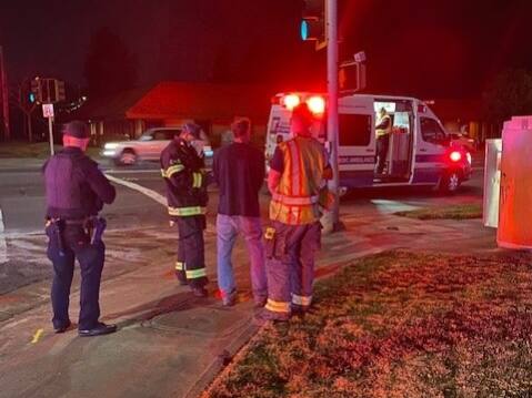 Around 6:40 p.m. Friday, police responded to reports of an injury collision at the intersection of Farmers Lane and Vallejo Street on Friday, Feb. 18, 2022. (Santa Rosa Police Department)