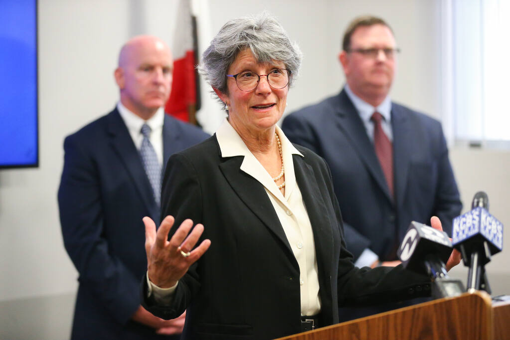 Sonoma County District Attorney Jill Ravitch in an April 2022 file photo. Ravitch is calling on the state Attorney General’s office to explain why it has declined to investigate the shooting of David Peleaz-Chavez by a Sonoma County Sheriff’s deputy. (Christopher Chung/The Press Democrat file)