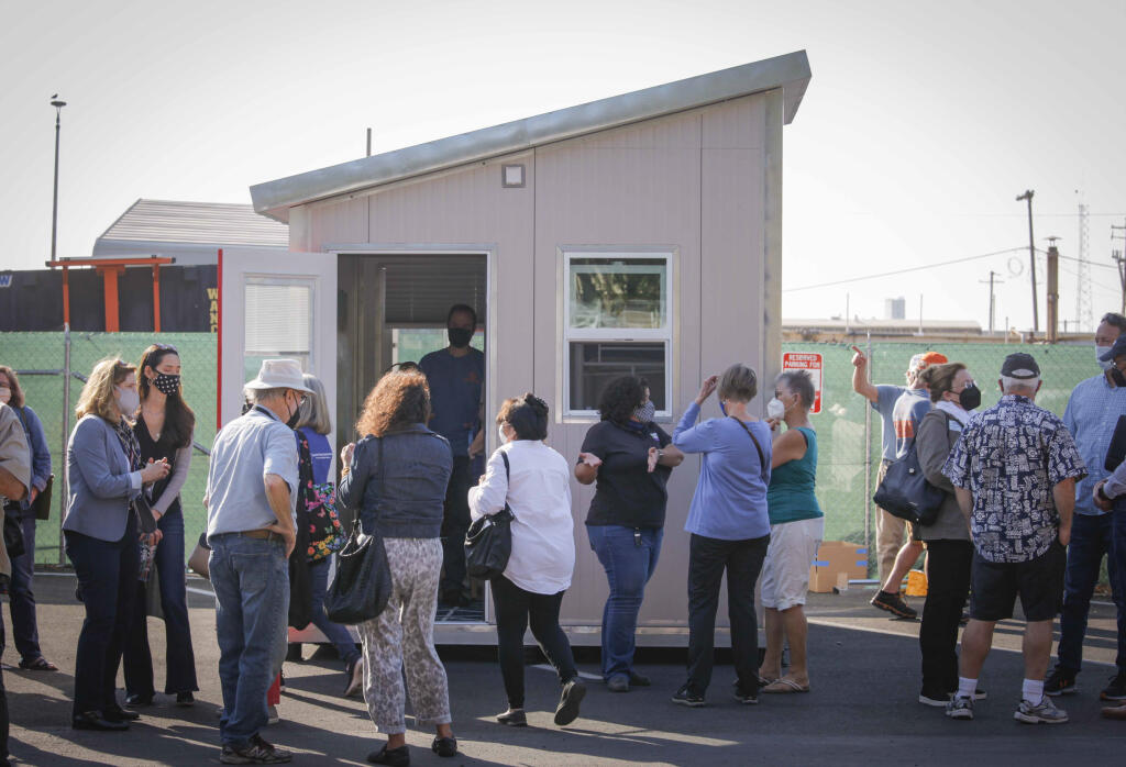 The city of Petaluma and COTS (Committee on the Shelterless) held an open house of tiny homes they plan to build for the Mary Isaac Center on Friday, September 17, 2021._Petaluma, CA, USA._(CRISSY PASCUAL/ARGUS-COURIER STAFF).