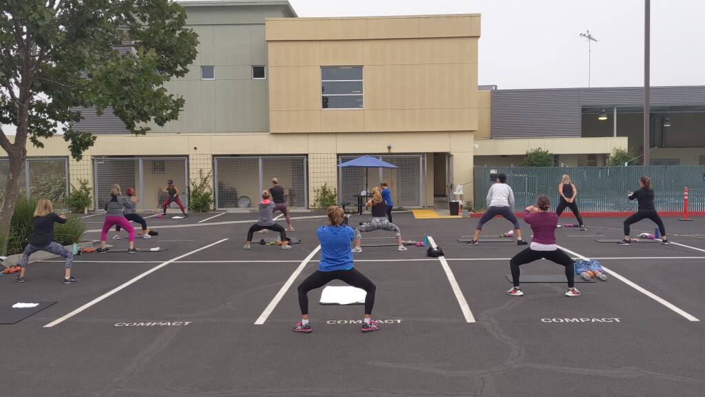 An outdoor exercise class at HealthQuest in Napa. (Courtesy Photo)