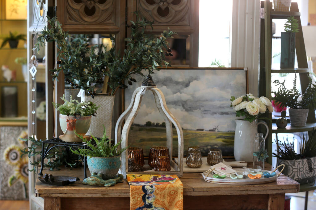A variety of items including ceramics, candles and artwork arefor sale at Favorite Things, a home and garden boutique, in Santa Rosa, Thursday, March 2, 2023. (Beth Schlanker/The Press Democrat)