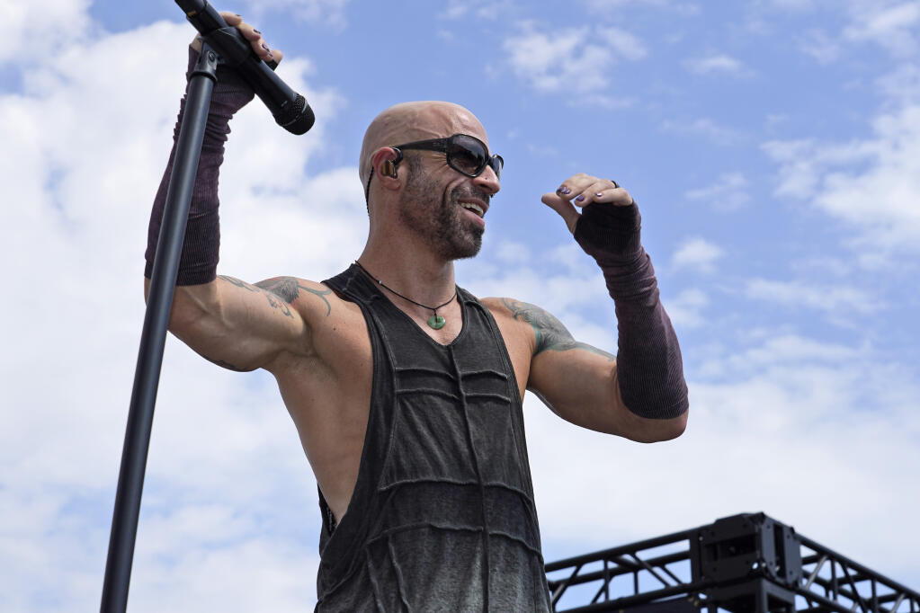 Daughtry is set to play the Luther Burbank Center for the Arts in Santa Rosa in September. In this photo, Chris Daughtry performs a concert before the NASCAR Cup Series auto race at Texas Motor Speedway in Fort Worth, Texas, Sunday, Sept. 25, 2022. (AP Photo/Larry Papke)