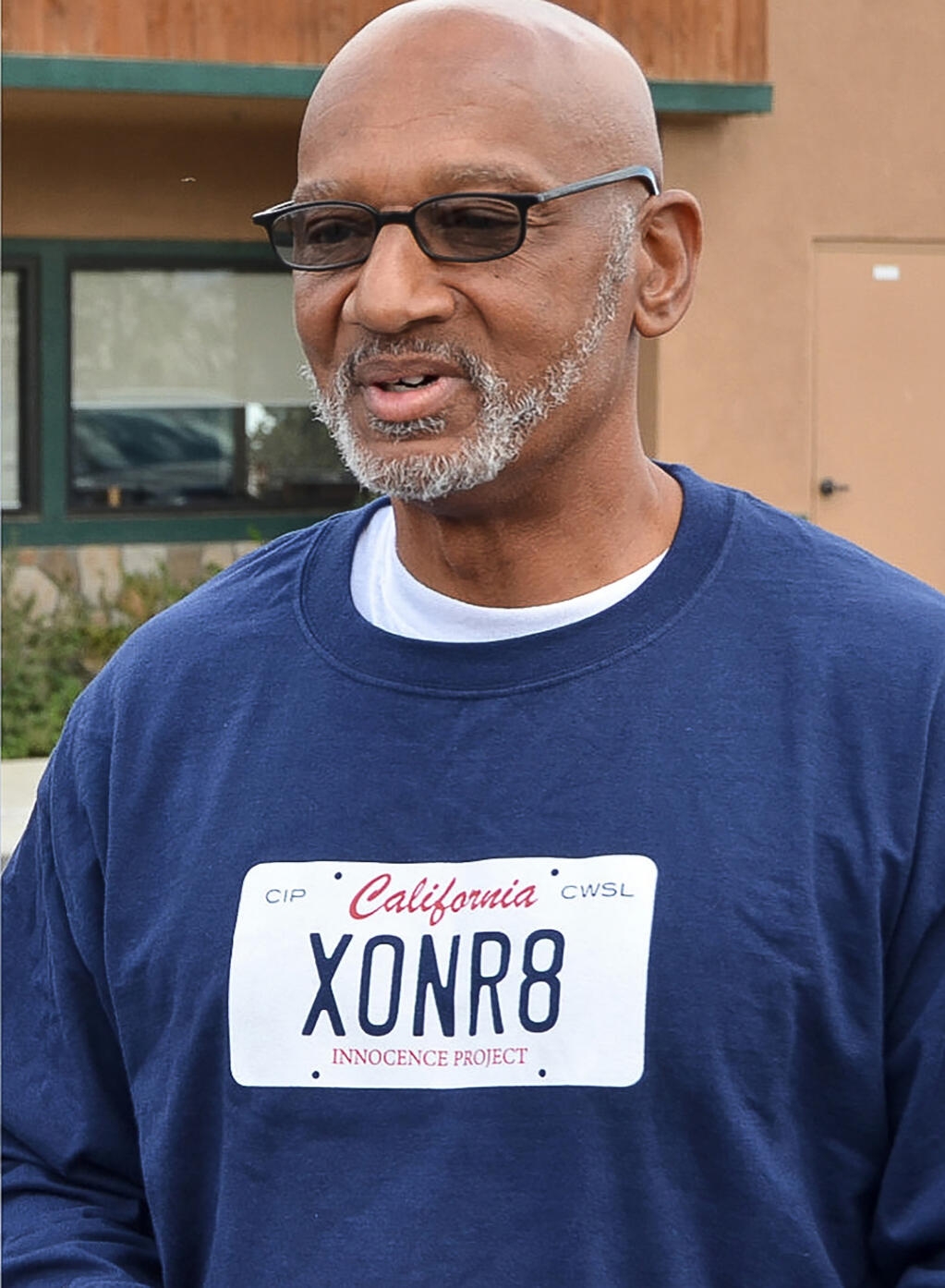 FILE - This Oct. 3, 2018, file photo provided by the California Innocence Project shows Horace Roberts after his release from Avenal State Prison in Avenal, Calif. Roberts was wrongly convicted of a 1998 murder in Southern California and spent two decades in prison. Riverside County has paid Roberts and his attorneys $11 million to settle a lawsuit Roberts filed against Riverside and San Bernardino counties and the investigators who worked the murder case. (Jenna Little/California Innocence Project via AP, File)