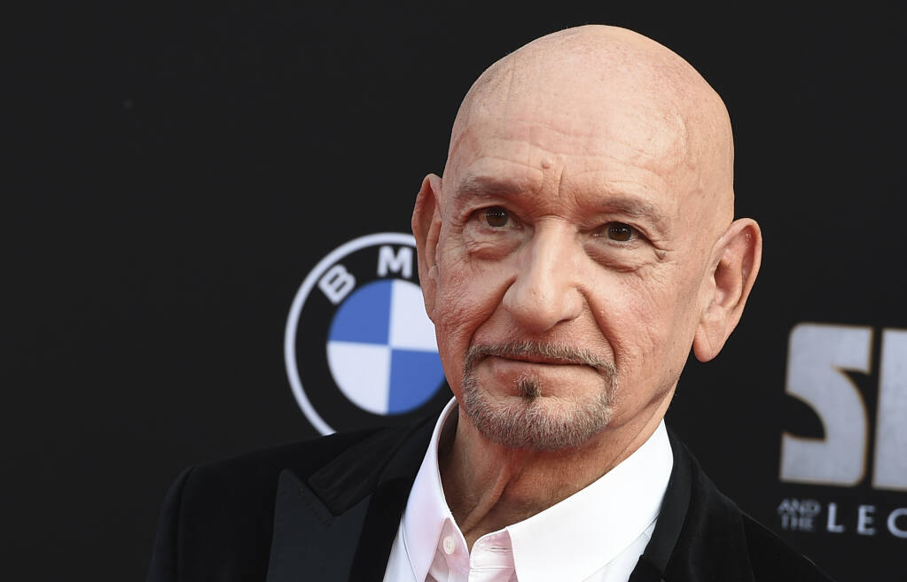 Sir Ben Kingsley arrives at the premiere of "Shang-Chi and the Legend of the Ten Rings" on Monday, Aug. 16, 2021, at the El Capitan Theatre in Los Angeles. (Photo by Jordan Strauss/Invision/AP)