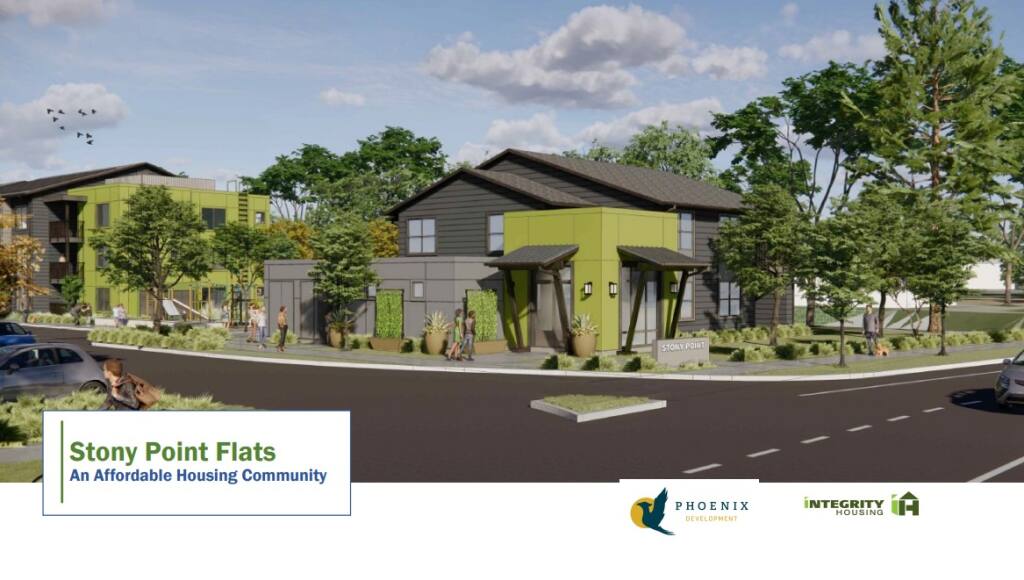 A rendering of the 50-unit affordable housing project Stony Point Flats, which Santa Rosa City Council approved 4-2 on Nov. 16.