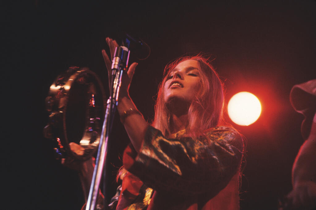 Suki Hill’s photo of Michelle Phillips at the 1967 Monterey Pop Festival is part of a new “California Rocks!” exhibit at Sonoma Valley Museum of Art. Suki Hill