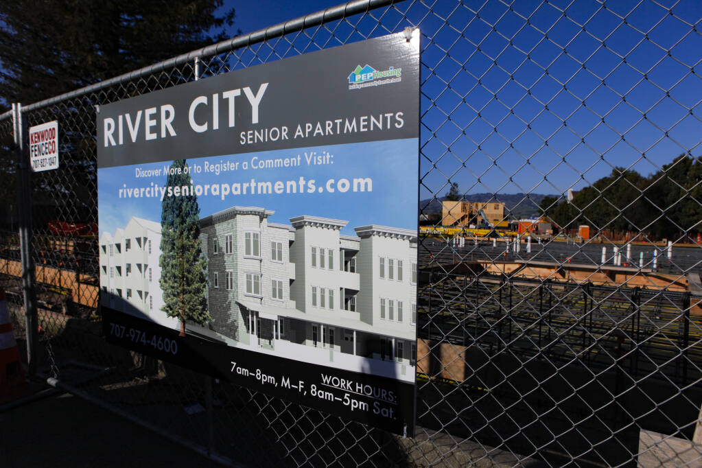 Construction continues on PEP Housing’s newest project, River City Senior Apartments, located on Petaluma Boulevard South. _Petaluma, CA, USA. Tuesday, March 02, 2021. (CRISSY PASCUAL/ARGUS-COURIER STAFF)