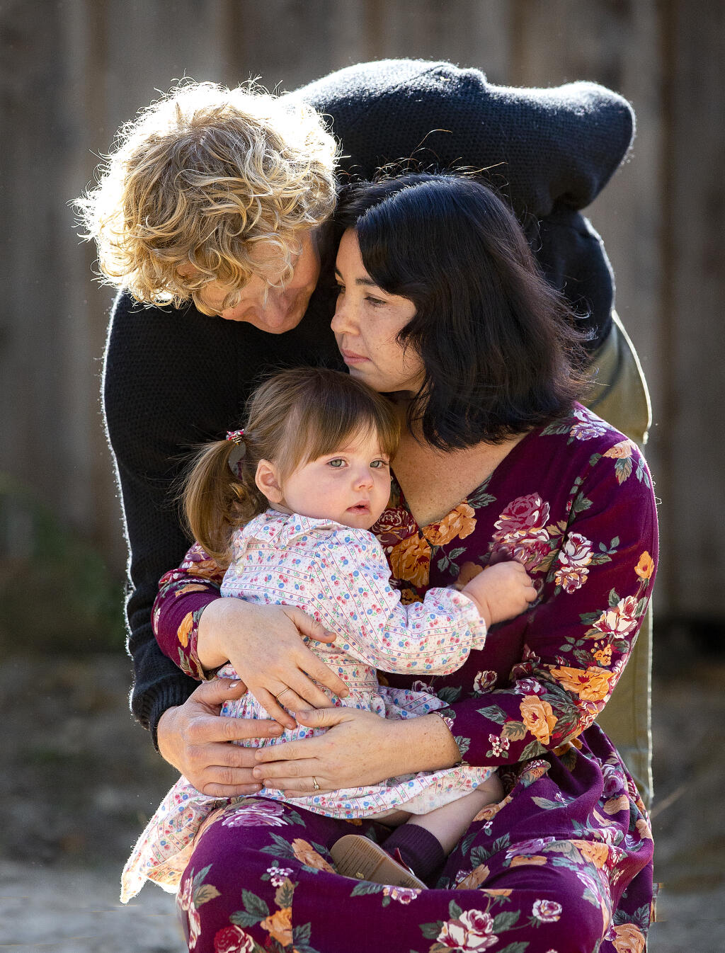 Devi Katz, husband Hunter Ellis and their daughter, Alma, 2, contracted the coronavirus back in July, but after recovering from the initial illness Alma developed multisystem inflammatory syndrome or MIS-C. Alma is now recovered from the dangerous disease that causes inflammation of the lungs, heart, blood vessels, brain and digestive system. (John Burgess / The Press Democrat)