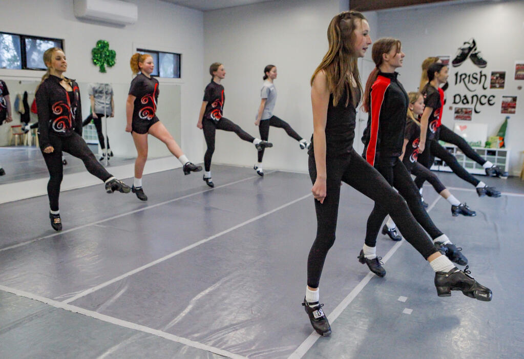 The Keenan Irish dancers rehearse for their upcoming St. Patrick’s Day performance. Monday, March 06, 2023. _(CRISSY PASCUAL/ARGUS-COURIER STAFF)