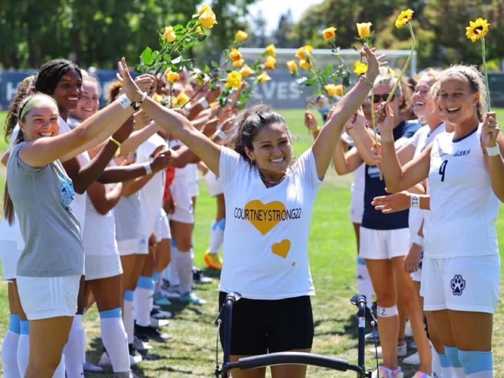 Courtney Shoda is the only player in Sonoma State Women’s Soccer program history to have her number retired. The ceremony was Oct. 9. (Courtney Shoda)