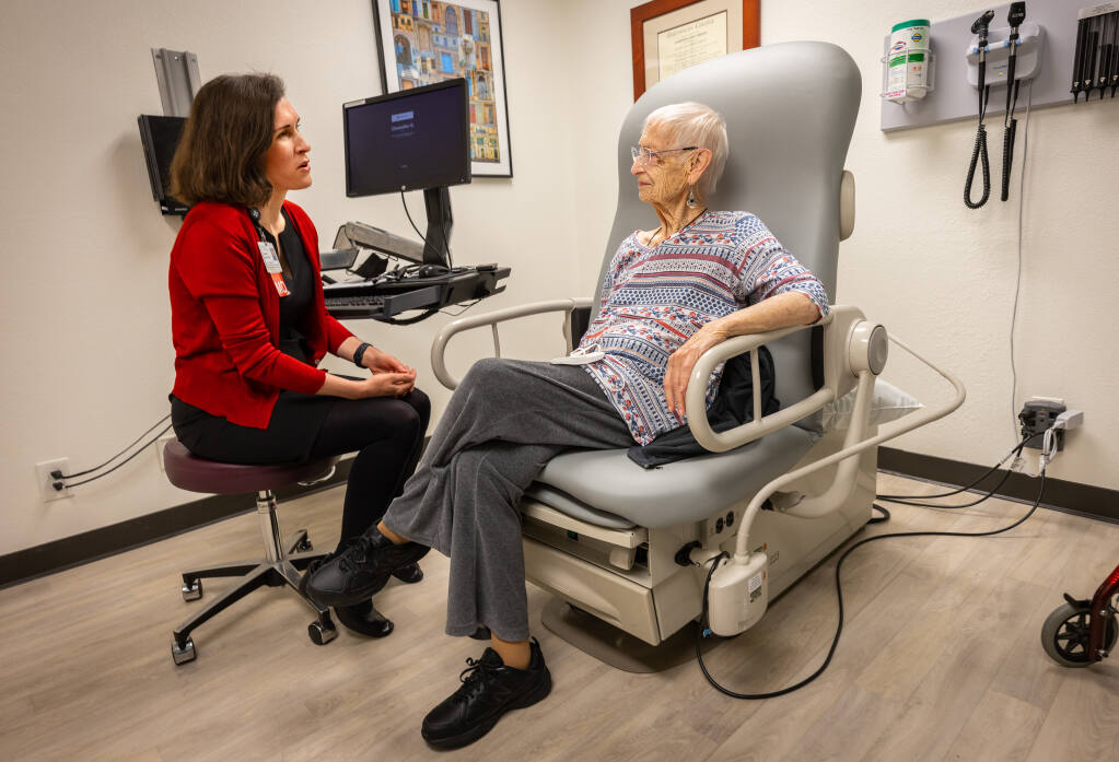 Dr. Charlotte Carlson discusses a holistic approach with patient Rebecca Cone, 87, at the Sutter Health’s Grove Clinic Wednesday, May 24, 2023, in Santa Rosa. (John Burgess/The Press Democrat)