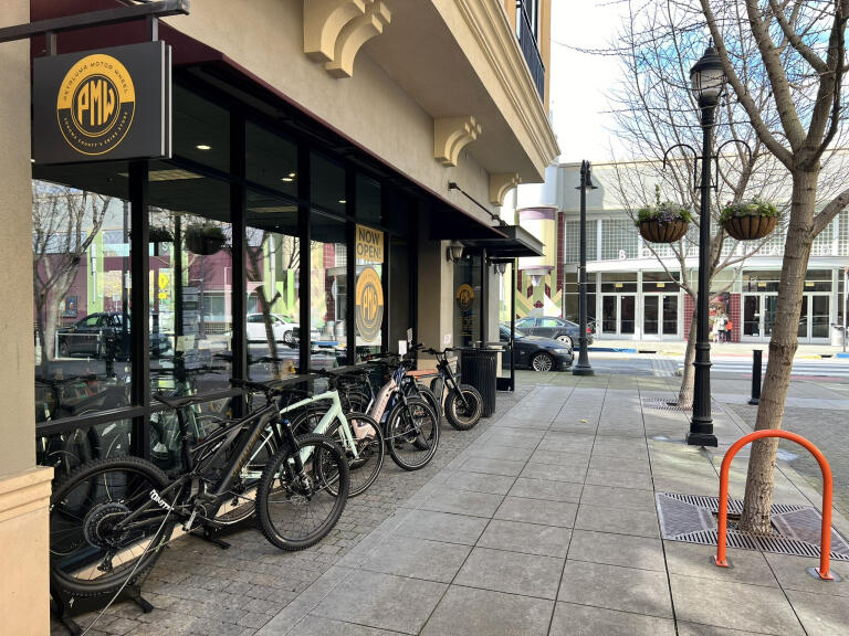 Electric bicycle retailer Petaluma Motor Wheel opened this 1,883-square-foot store in Theatre Square in Petaluma in early 2024. (Courtesy: Basin Street Properties) Feb. 18, 2024
