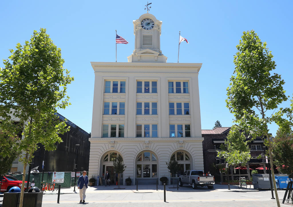 Hotel E occupies the stately Empire Building on Old Courthouse Square in Santa Rosa.(Christopher Chung/ The Press Democrat file)