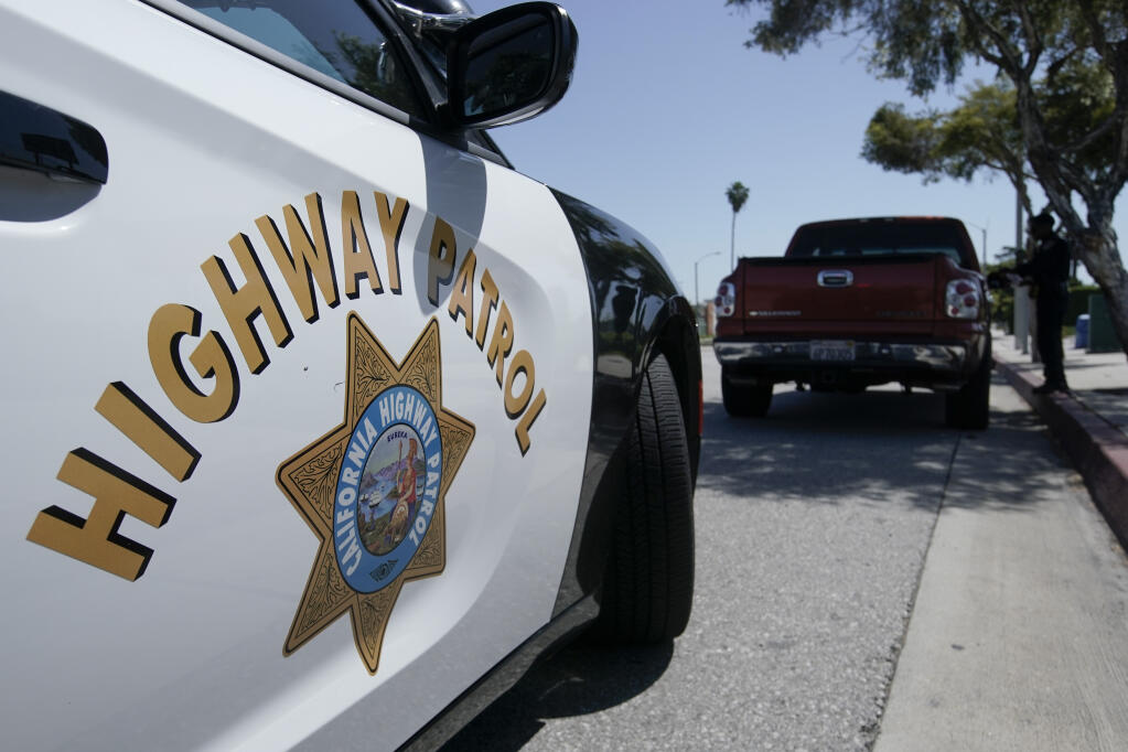 California Highway Patrol responded to a bicycle-car collision June 15 on Verano Avenue. (AP Photo/Chris Carlson)
