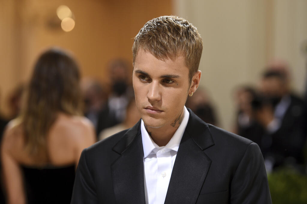 Justin Bieber attends The Metropolitan Museum of Art's Costume Institute benefit gala celebrating the opening of the "In America: A Lexicon of Fashion" exhibition on Monday, Sept. 13, 2021, in New York. (Photo by Evan Agostini/Invision/AP)