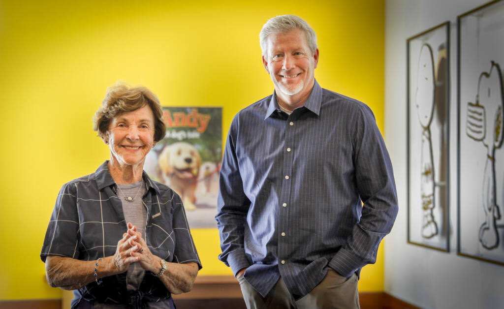 Jeannie Schulz got together with Jamy Wheless of Petaluma’s Ignite Studios to create a short animated film about Canine Companions. The namesake of the movie called “Andy, A Dog’s Tale”  was a dog that Jean and her late husband, Charles, rescued from a shelter. (CRISSY PASCUAL/ARGUS-COURIER STAFF)