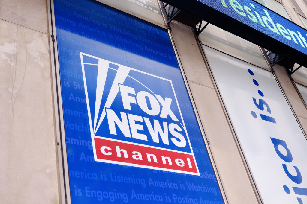 NEW YORK, USA - July 10, 2019: Signboard Fox News Channel at the News Corporation headquarters building in Manhattan, New York City. Mass media corporation. (Shutterstock)