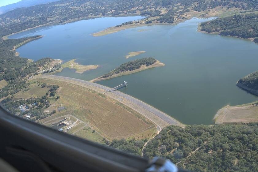 Lake Mendocino from the air, May 20, 2022. (Ecoflight)